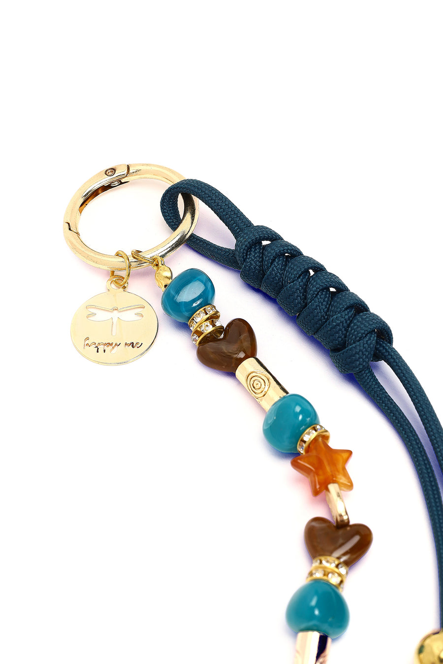 Women's Blue Beaded Metal Charm