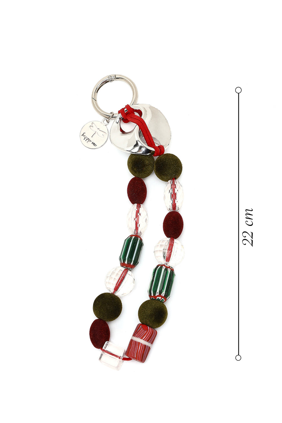 Kadın Kırmızı Boncuklu Metal Charm