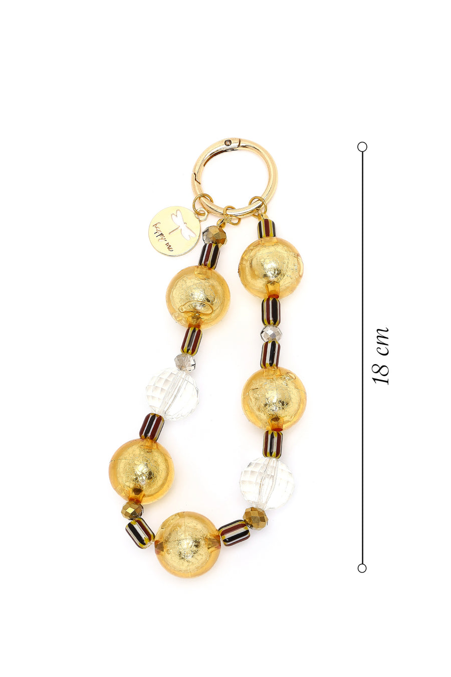 Women's Gold Beaded Metal Charm