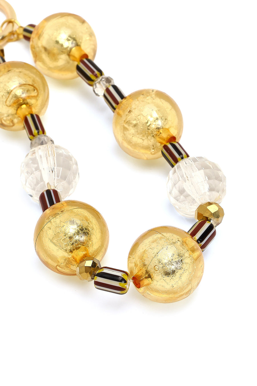 Women's Gold Beaded Metal Charm