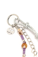 Kadın Mor Zincir Detaylı Boncuklu Metal Charm | Derimod