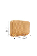 Woman Orange Braided Wallet | Derimod