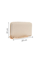 Woman Cream Braided Wallet | Derimod