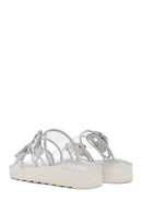 Women's Transparent Double Buckle Stone-Embellished Slippers | Derimod