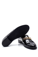 Kadın Deri Rugan Zincir Detaylı Loafer | Derimod
