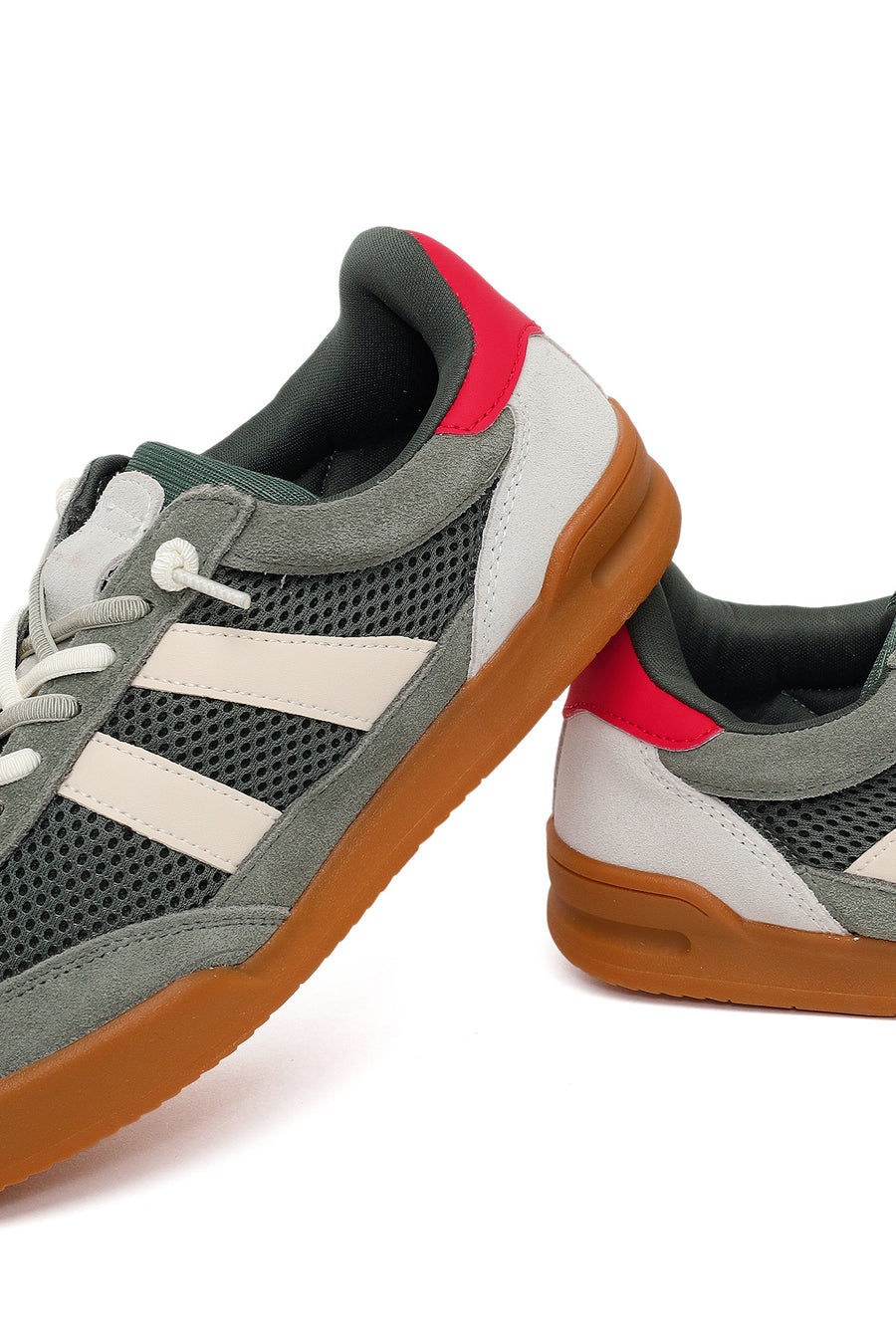 Kadın Yeşil Bağcıklı Deri Sneaker