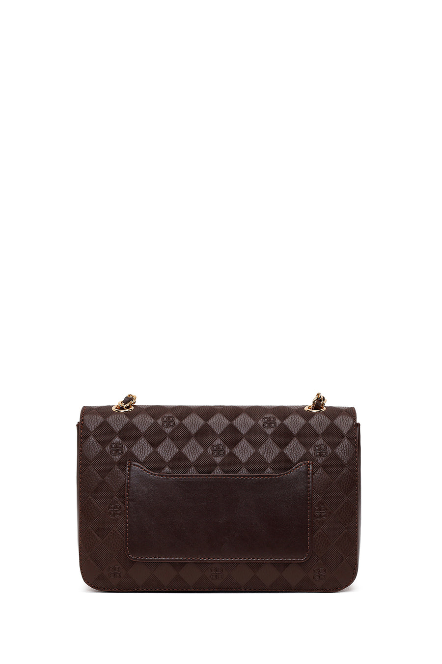 Woman Brown Printed Crossbody Bag with Chain Strap