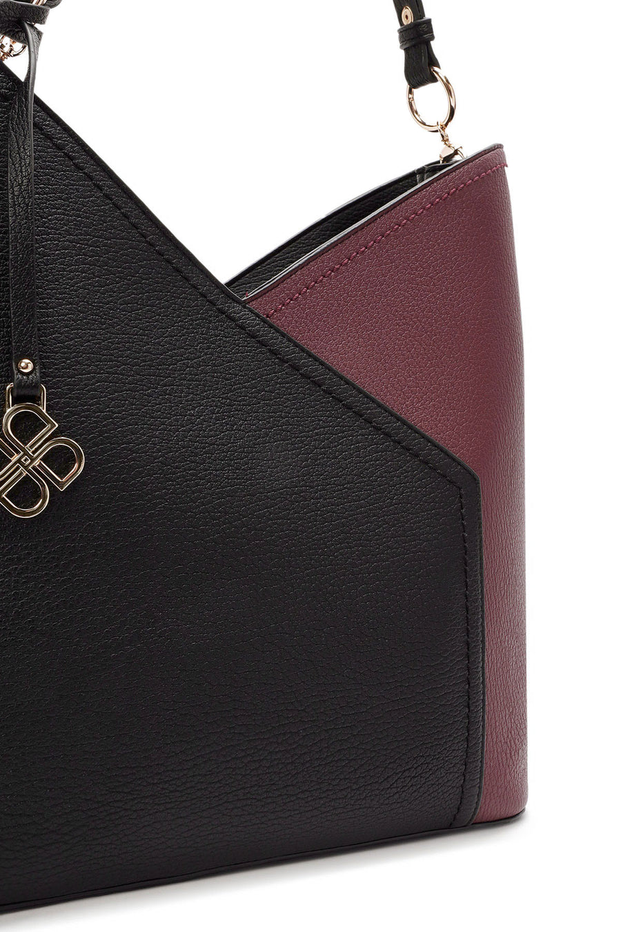 Woman Black Shoulder Bag with Short and Long Straps