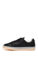 Woman Black Lace-Up Leather Sneaker | Derimod