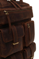 Male Brown Leather Backpack | Derimod