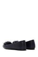Women's Navy Blue Stone Ballerinas | Derimod