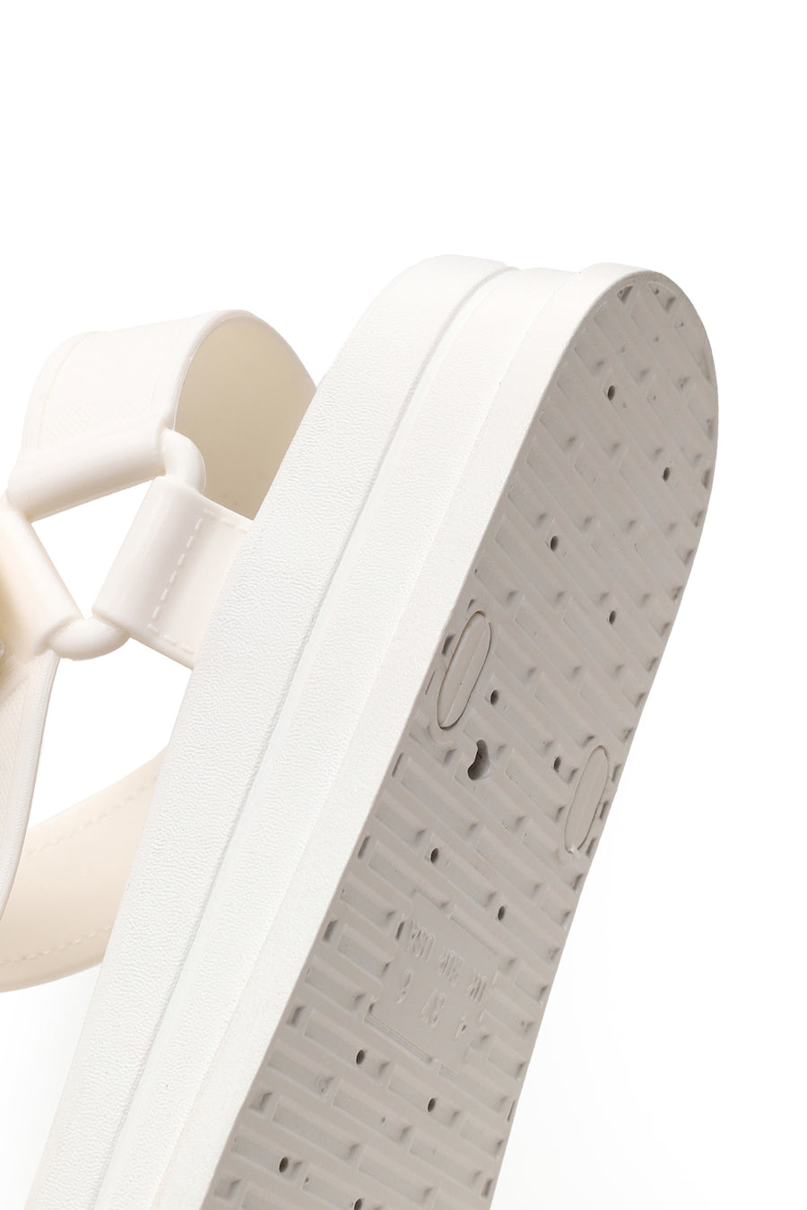 Women's White Strapped Chunky Sole Jelly Sandals