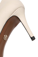 Kadın Krem İnce Topuklu Deri Stiletto | Derimod