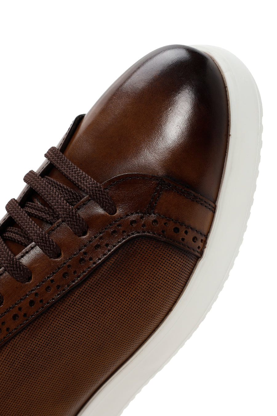 Men's Tan Lace-up Leather Sneaker