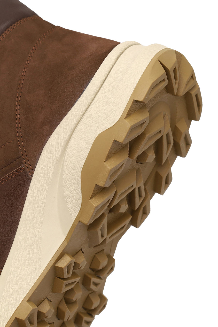 Male Brown Zip Closure Thick-Soled Nubuck Leather Boots