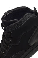 Male Black Lace-Up Thick-Soled Nubuck Leather Sports Boots | Derimod