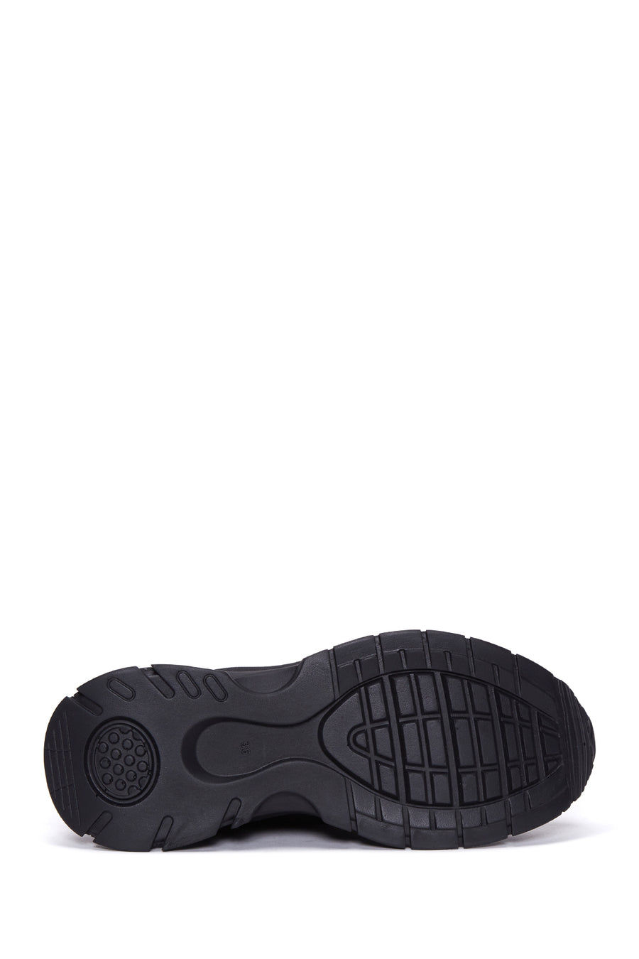 Women's Black Thick Sole Lace-Up Sneakers