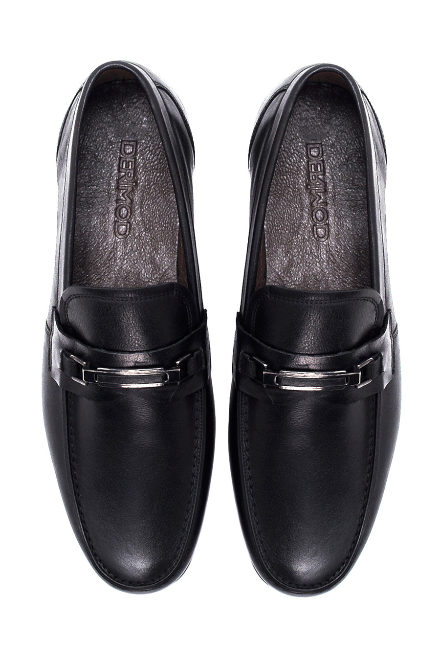 Erkek Siyah Deri Tokalı Casual Loafer