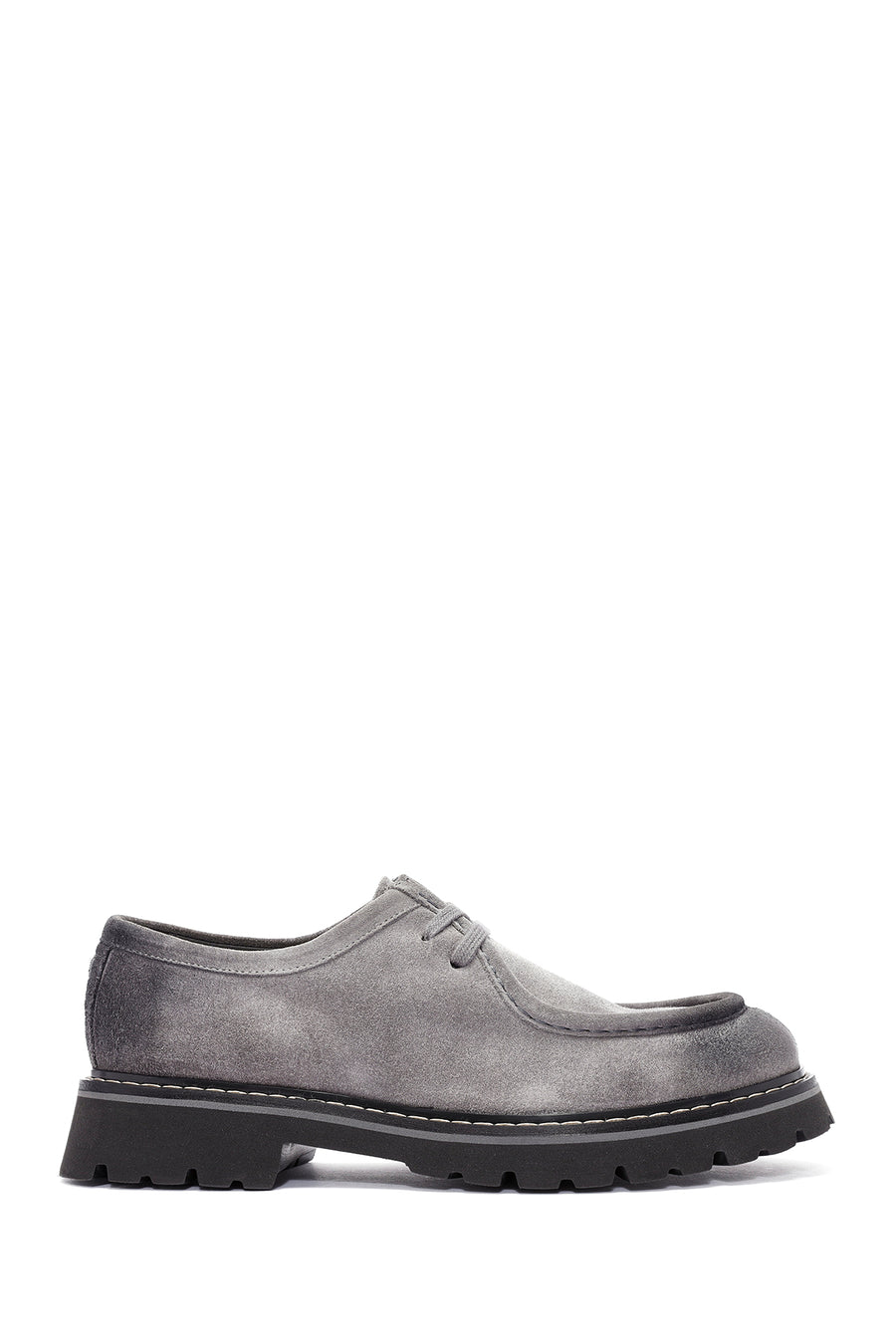 Men's Gray Lace-up Suede Leather Casual Shoes 24WFD740510 | Derimod
