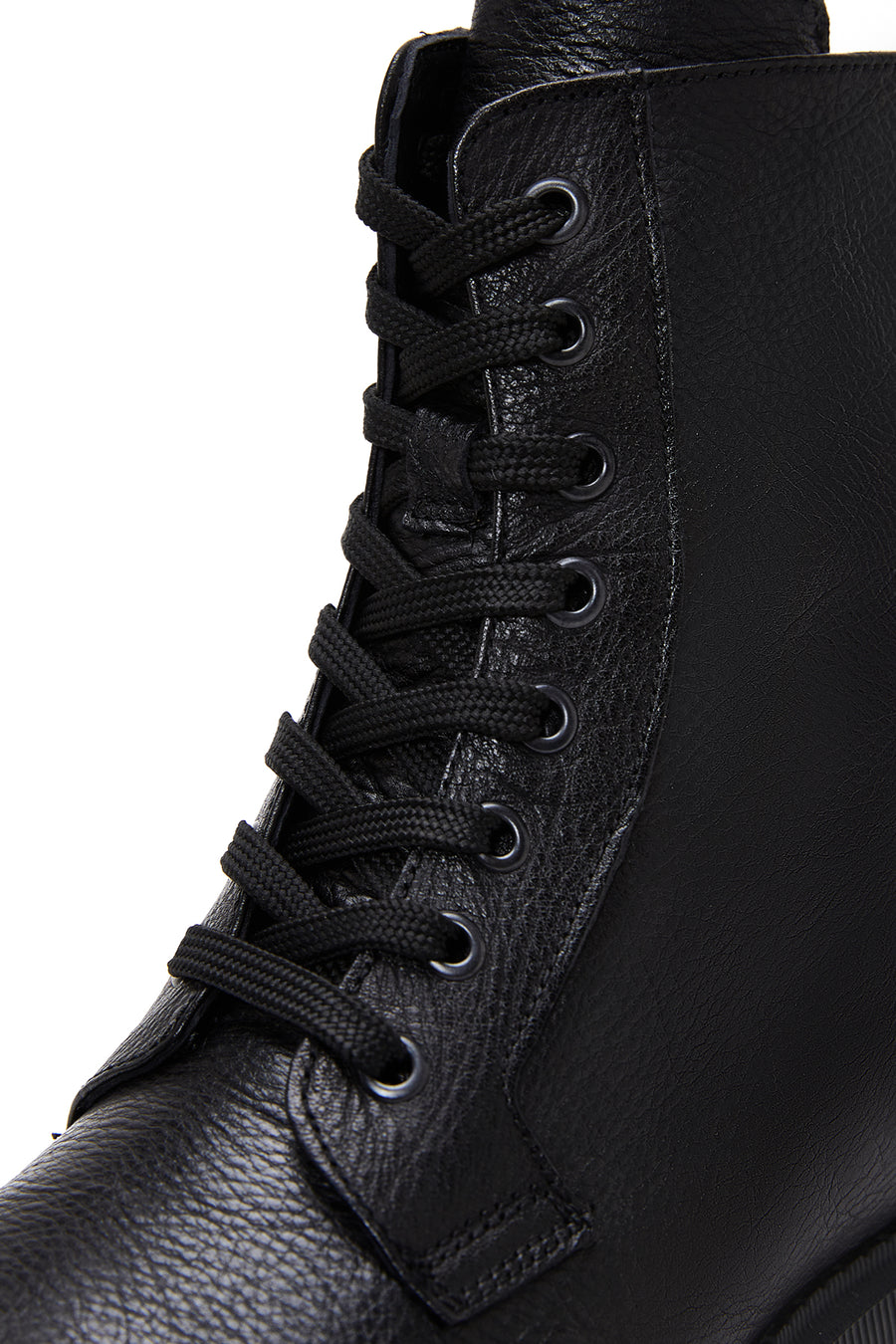 Men's Black Leather Boots Flat Boots