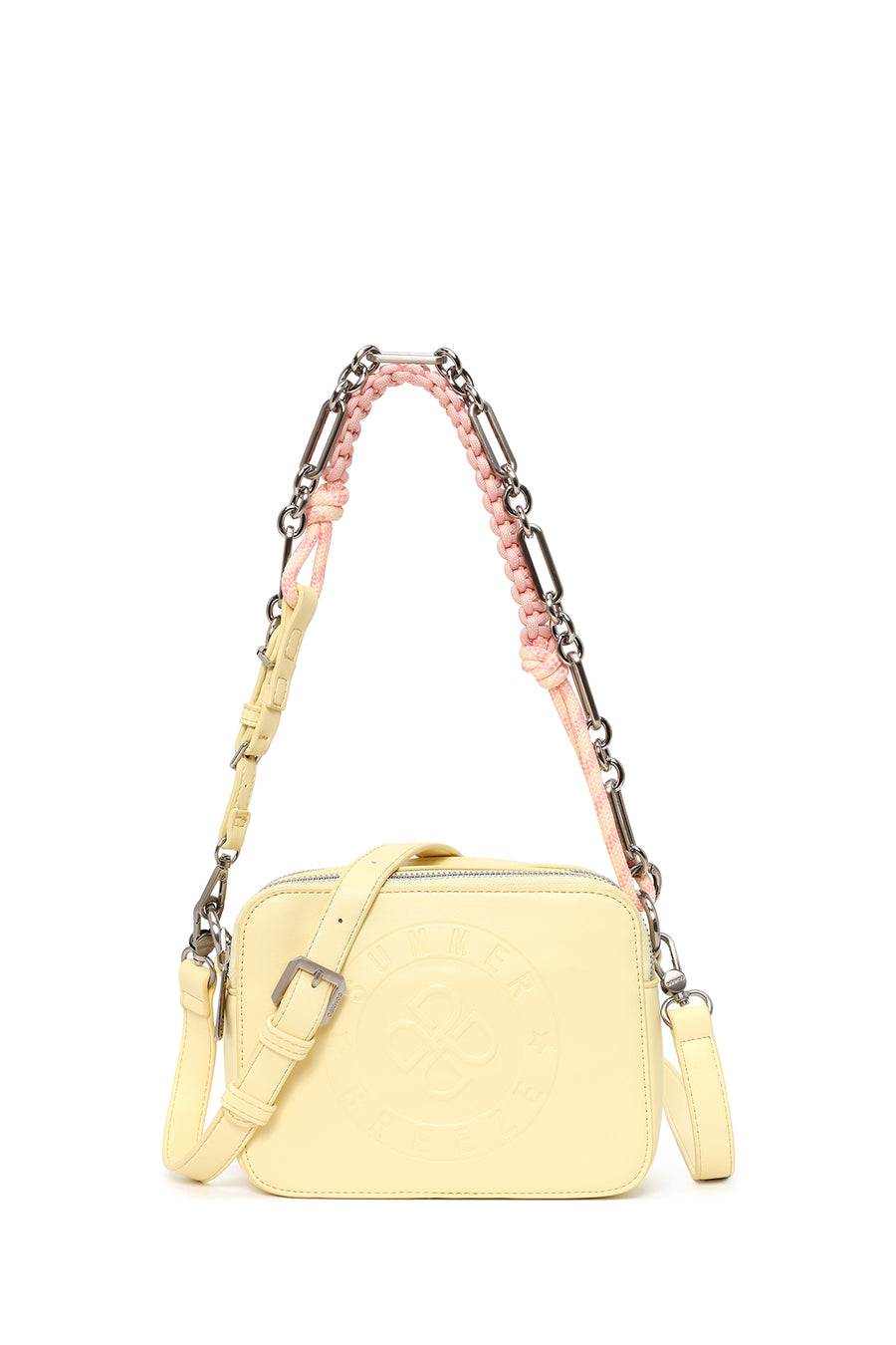 Woman Yellow Double-Strap Printed Crossbody Bag 26SBD250518 | Derimod