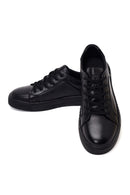 Male Black Lace-Up Leather Sneaker | Derimod