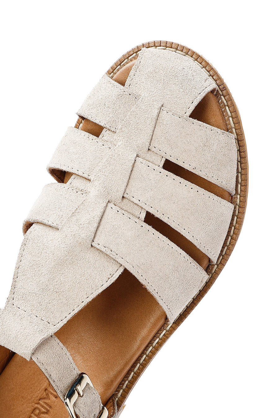 Women's Mink Suede Leather Sandals with Buckle Ankle