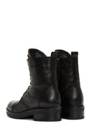 Women's Black Leather Stone Boots | Derimod