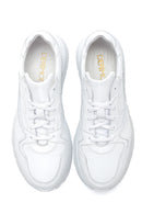 Men's White Leather Sneaker | Derimod