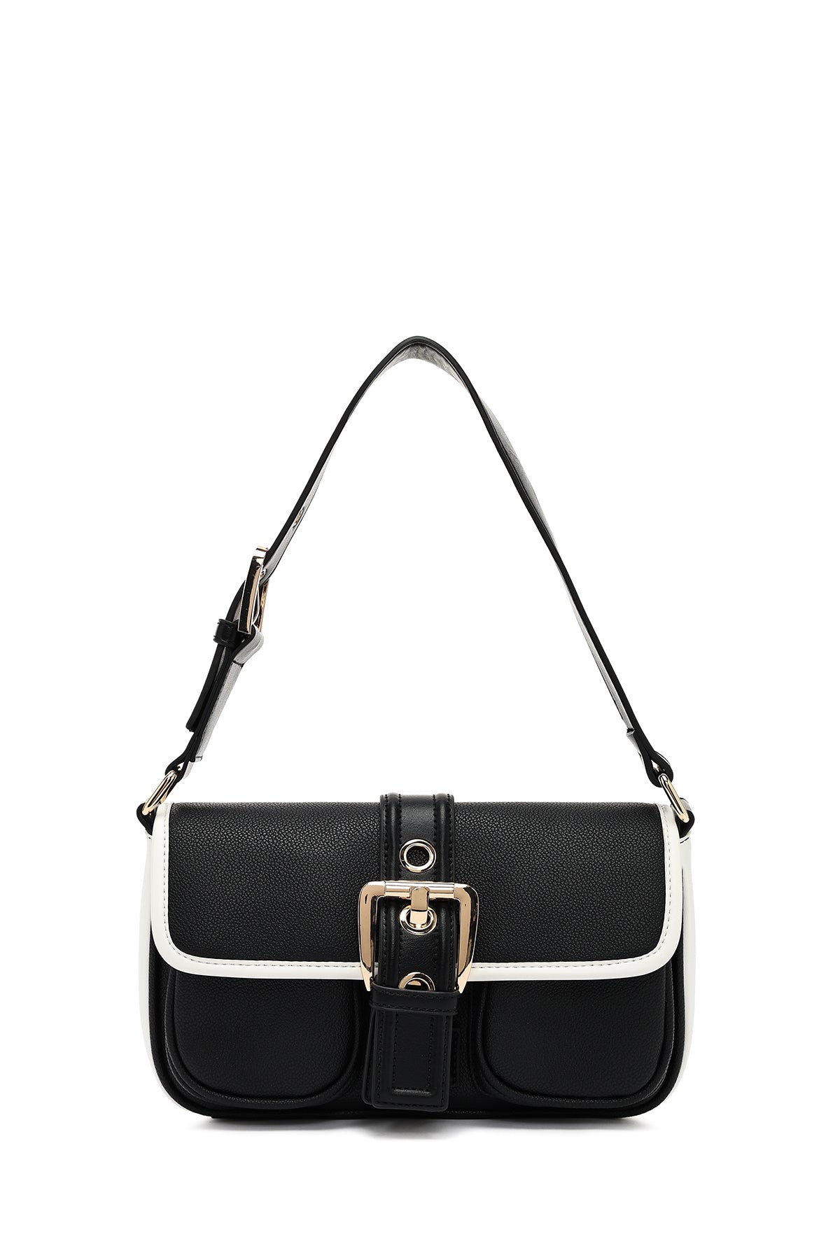 Women's Black Buckle Detailed Shoulder Bag 25SBD2495FT | Derimod