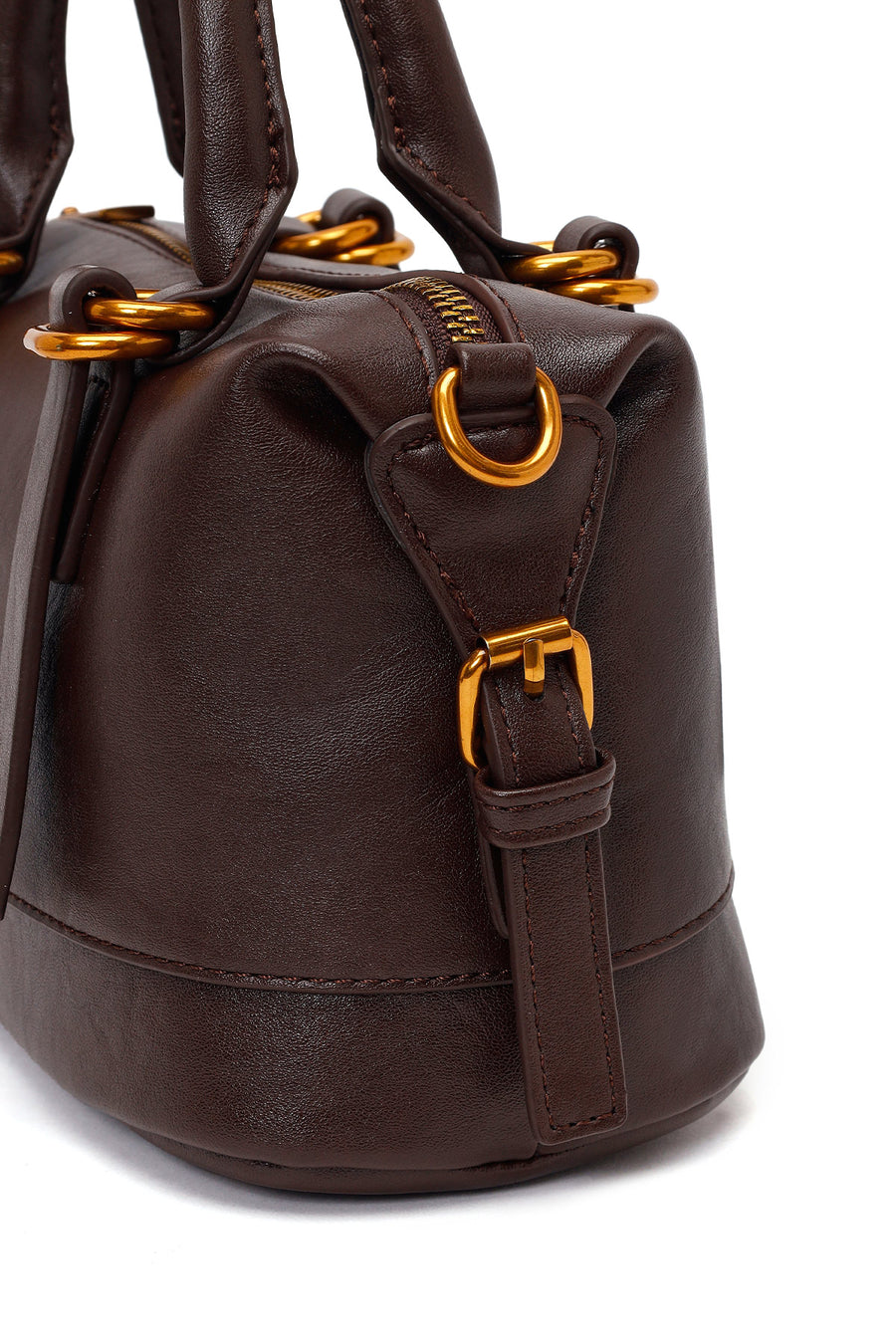 Woman Brown Long-Strap Mini Shoulder Bag