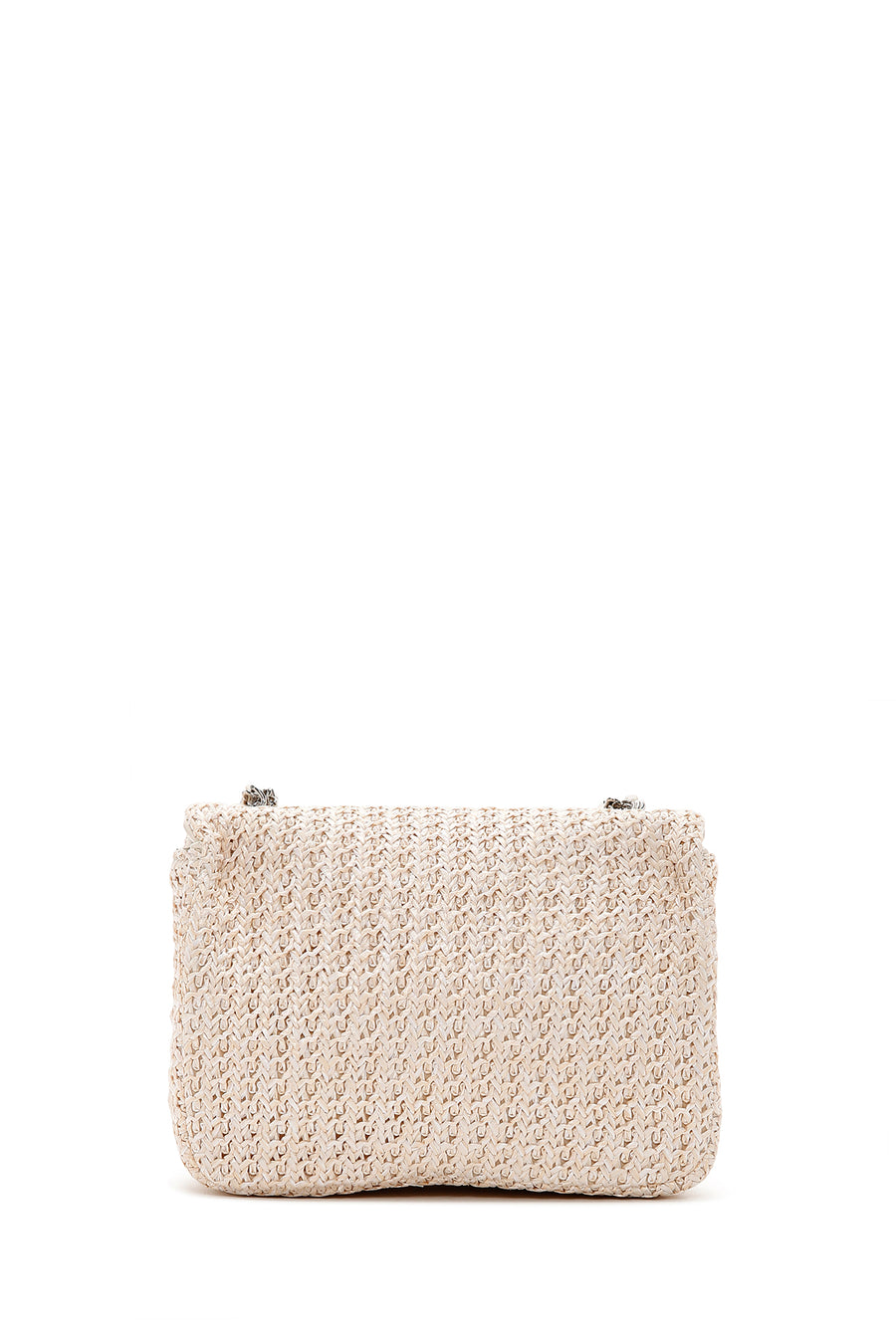 Women's Cream Long Strap Straw Crossbody Bag