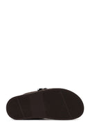 Woman Brown Open-Back Suede Slipper | Derimod