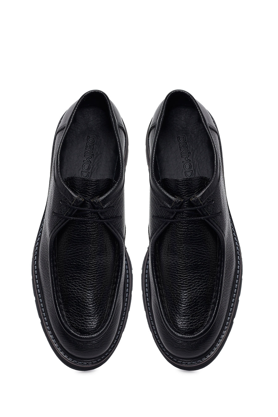 Male Black Lace-Up Leather Casual Shoes