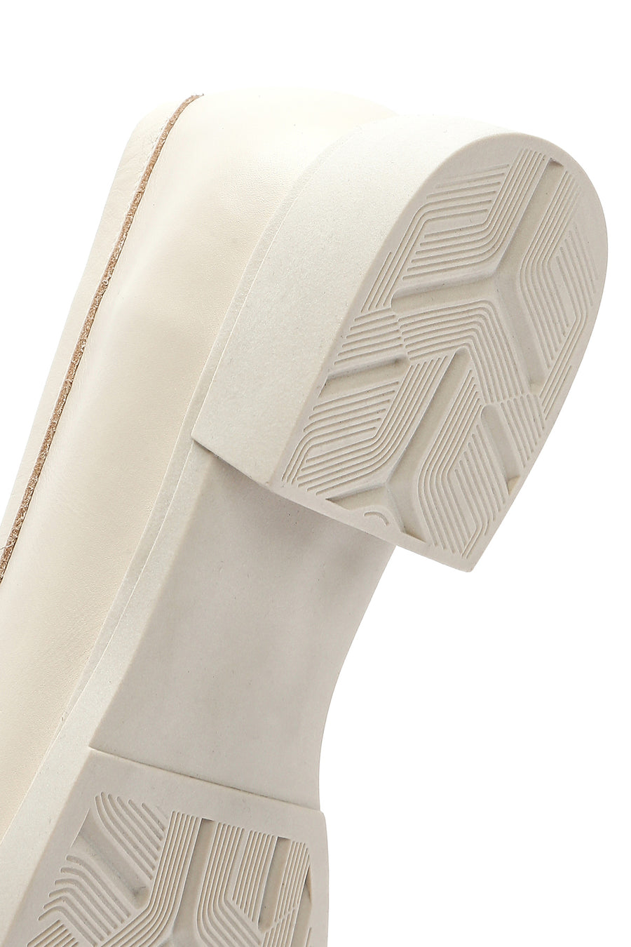 Women's Cream Leather Masculine Loafer
