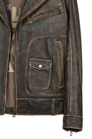 Carter Men's Brown Biker Leather Coat | Derimod