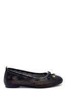 Women's Leather Bow Detailed Ballerinas | Derimod