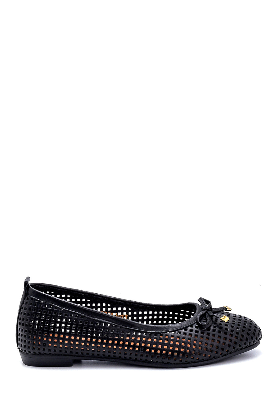 Women's Leather Bow Detailed Ballerinas 21SFD350018 | Derimod