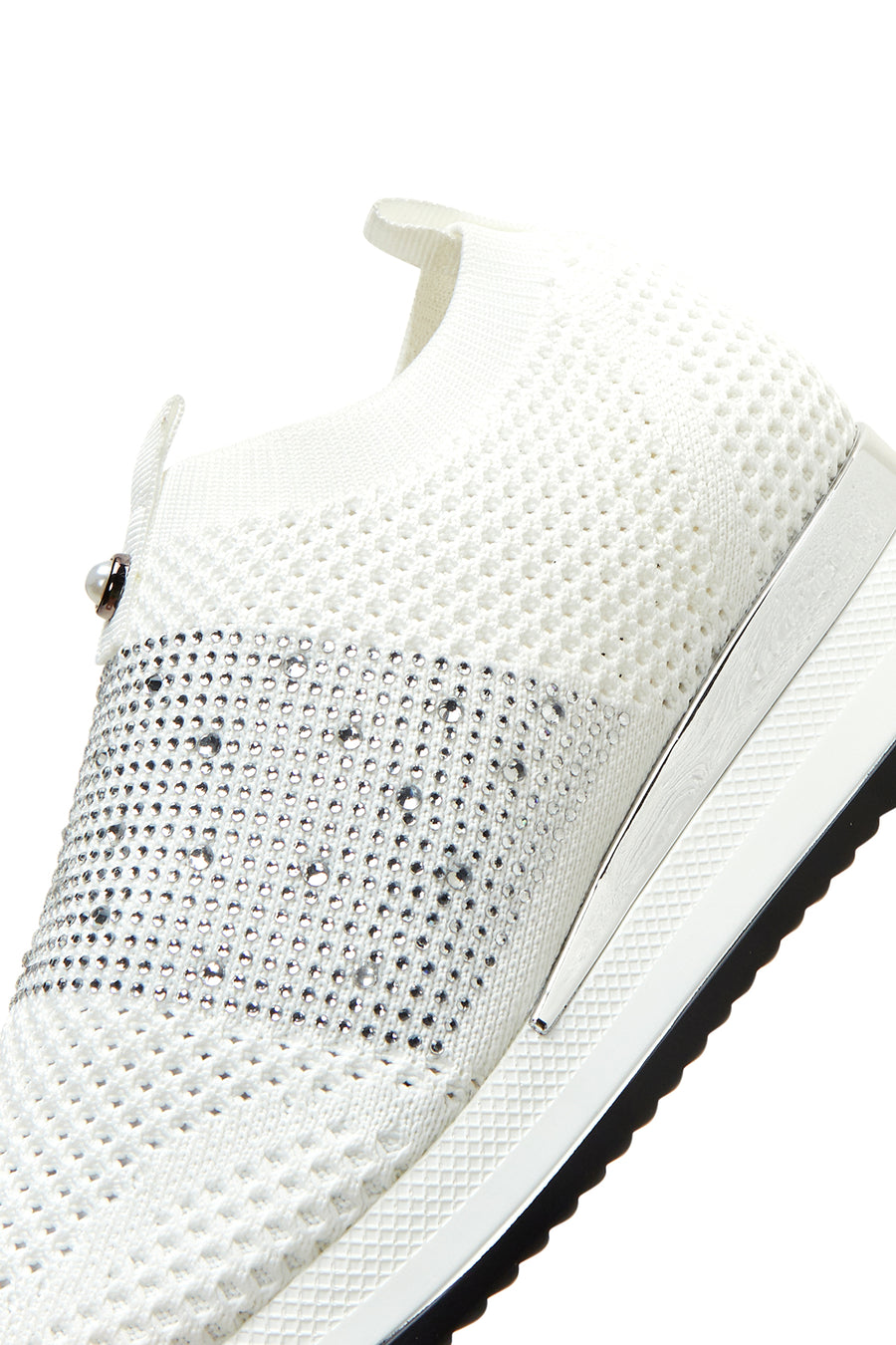 Kadın Beyaz Taşlı Kalın Tabanlı Sneaker