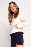 Adela Kadın Beyaz Kısa Deri Ceket | Derimod