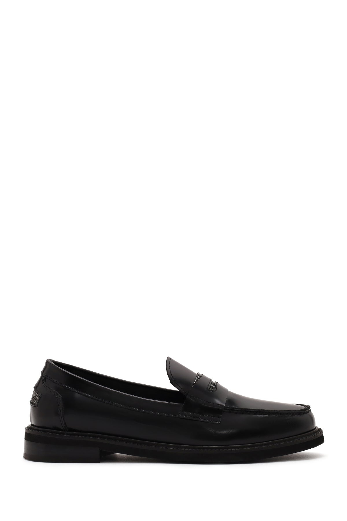 Woman Black Leather Masculine Loafer AF140003DA | Derimod