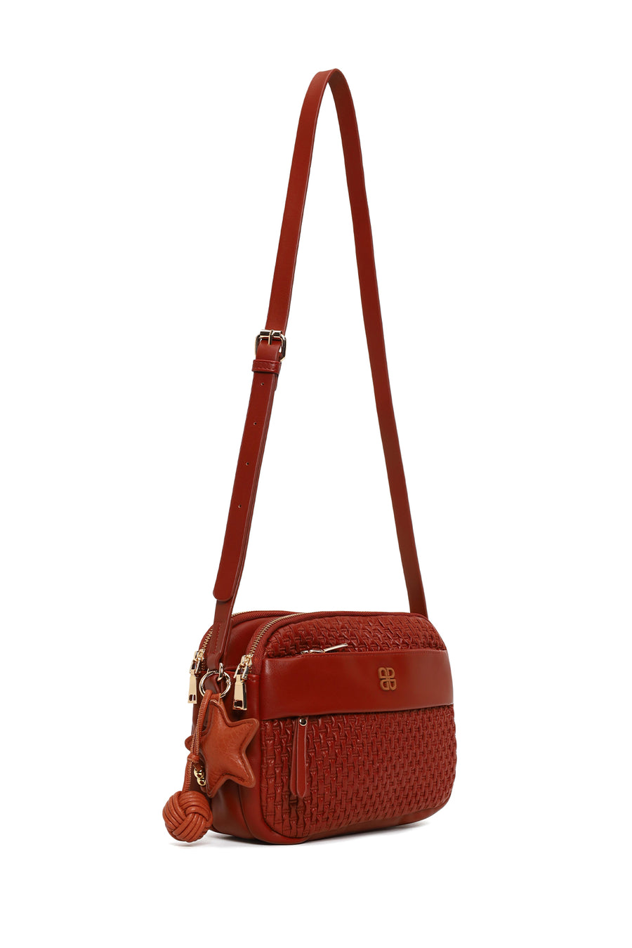 Woman Dark Orange Long-Strap Crossbody Bag