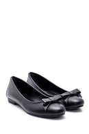 Women's Leather Bow Ballerina Ballet | Derimod