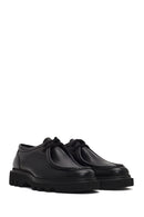 Male Black Lace-Up Thick-Soled Leather Casual Shoes | Derimod