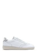 Women's White Lace-Up Leather Sneaker | Derimod