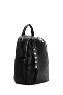 Women's Black Strap Quilted Backpack | Derimod
