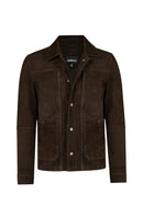 Shoe Male Brown Suede Shirt Jacket | Derimod
