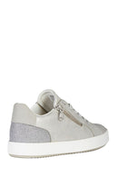 Geox Women's Silver Blomiee Lace-up Leather Sports Sneaker | Derimod