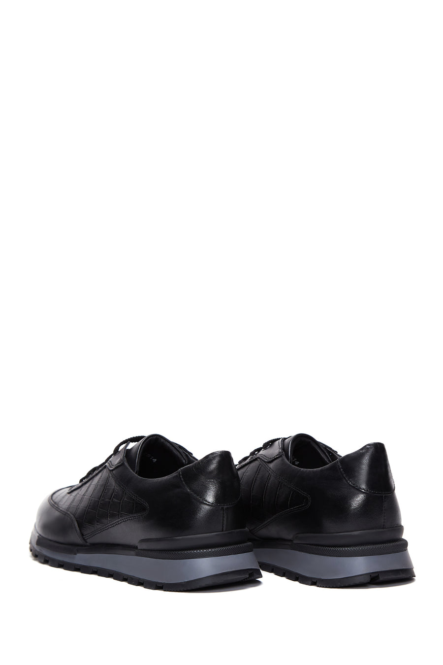 Erkek Siyah Deri Sneaker
