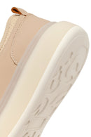 Men's Beige Lace-Up Thick-Sole Leather Sneaker | Derimod